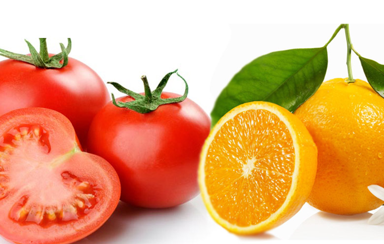 pomodoro italiano e arance di stagione